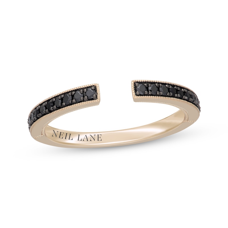Main Image 1 of Neil Lane Black Diamond Open-Shank Anniversary Ring 1/5 ct tw 14K Yellow Gold