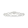 Thumbnail Image 1 of Diamond Oval Link Bracelet 1/4 ct tw Sterling Silver 7"