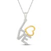 Thumbnail Image 1 of Diamond "Love" Necklace 1/20 ct tw Sterling Silver & 10K Yellow Gold 18"