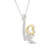 Thumbnail Image 2 of Diamond "Love" Necklace 1/20 ct tw Sterling Silver & 10K Yellow Gold 18"