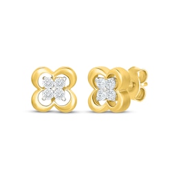 KAY Lab-Grown Diamonds Clover Stud Earrings 1/8 ct tw 10K Yellow Gold
