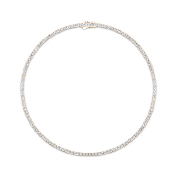 KAY Lab-Grown Diamonds Tennis Necklace 12 ct tw 10K Yellow Gold 17"