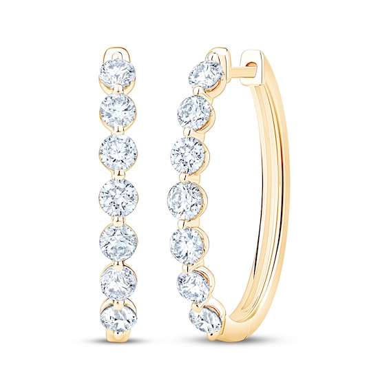 KAY Lab-Grown Diamonds Hoop Earrings 1-1/2 ct tw 10K Yellow Gold