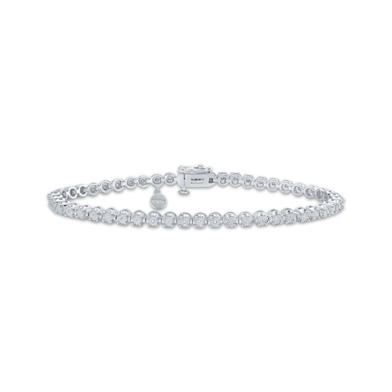 Diamond Tennis Bracelet 1/10 ct tw Sterling Silver 7.5"