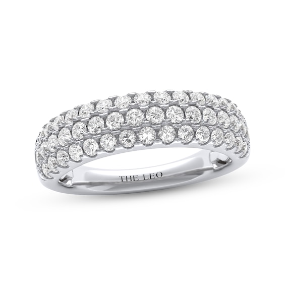 THE LEO Diamond Certified Three-Row Anniversary Ring 1 ct tw 14K White Gold