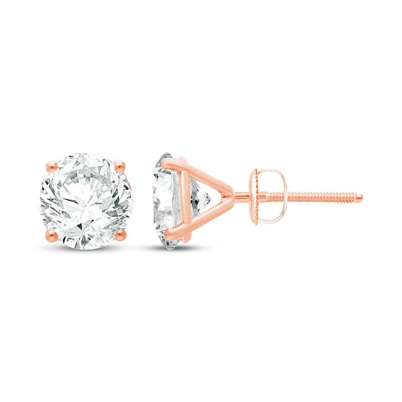 KAY Lab-Grown Diamonds Certified Round-Cut Solitaire Stud Earrings ct tw 14K Rose Gold (F/VVS2
