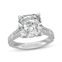 Neil Lane Artistry Cushion-Cut Lab-Grown Diamond Engagement Ring 7 ct tw 14K White Gold