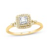 Thumbnail Image 1 of Princess-Cut Diamond Cushion Double Halo Engagement Ring 1/4 ct tw 10K Yellow Gold