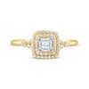 Thumbnail Image 3 of Princess-Cut Diamond Cushion Double Halo Engagement Ring 1/4 ct tw 10K Yellow Gold