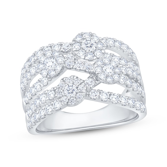 Diamond Multi-Row Fashion Ring 1-1/2 ct tw 14K White Gold