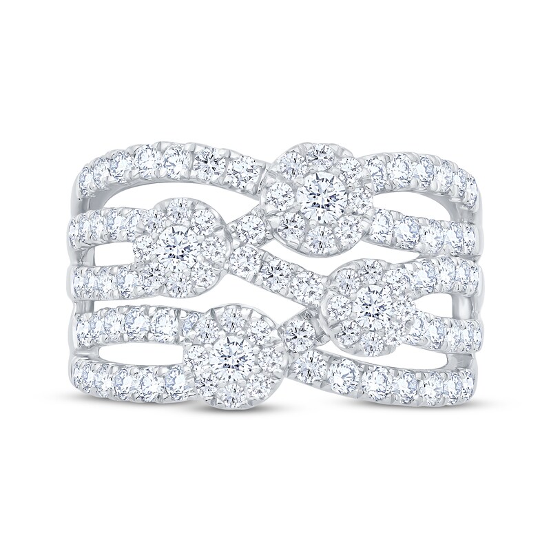 Main Image 3 of Diamond Multi-Row Fashion Ring 1-1/2 ct tw 14K White Gold