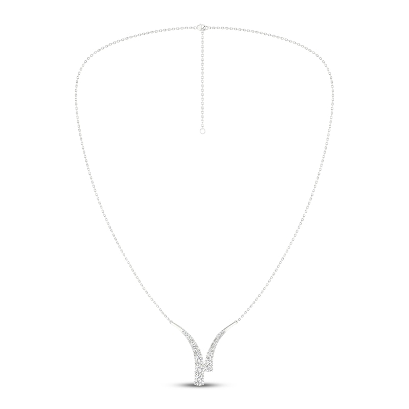 Main Image 4 of KAY Lab-Grown Diamonds Bypass Necklace 1 ct tw 14K White Gold