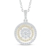 Thumbnail Image 1 of Diamond Concentric Circles Necklace 3/8 ct tw 10K Two-Tone Gold 18&quot;