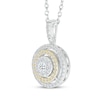 Thumbnail Image 2 of Diamond Concentric Circles Necklace 3/8 ct tw 10K Two-Tone Gold 18&quot;