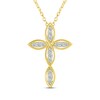 Thumbnail Image 1 of Diamond Twist Cross Necklace 1/6 ct tw 10K Yellow Gold 18"