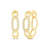 Thumbnail Image 1 of Diamond Chain Link Hoop Earrings 1/4 ct tw 10K Yellow Gold