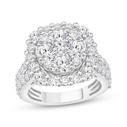 Adore Multi-Diamond Halo Engagement Ring 4 ct tw 10K White Gold