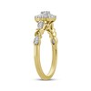 Thumbnail Image 2 of Round-Cut Diamond Cushion Halo &quot;XO&quot; Engagement Ring 1/4 ct tw 10K Yellow Gold
