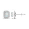 Thumbnail Image 1 of Octagon-Cut Lab-Created Opal & White Lab-Created Sapphire Stud Earrings Sterling Silver