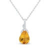 Thumbnail Image 1 of Citrine & White Lab-Created Sapphire Necklace Sterling Silver 18"