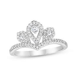 Diamond Tiara Chevron Ring 1/3 ct tw 10K White Gold