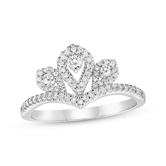 Diamond Tiara Chevron Ring 1/3 ct tw 10K White Gold