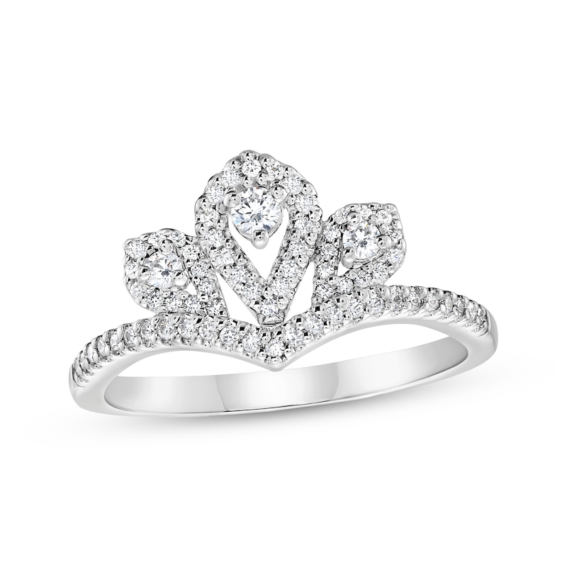 Main Image 1 of Diamond Tiara Chevron Ring 1/3 ct tw 10K White Gold