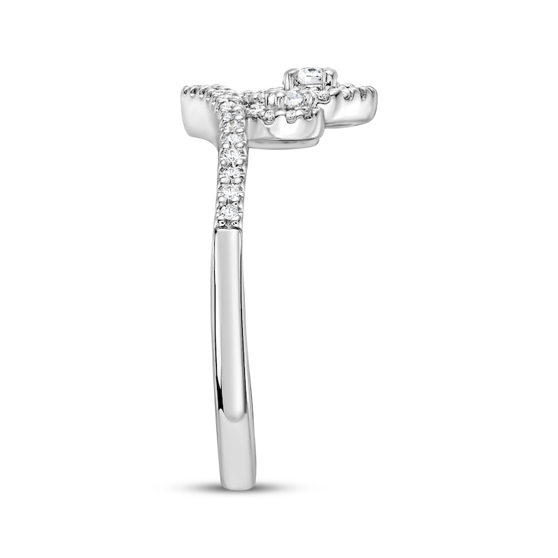 Main Image 2 of Diamond Tiara Chevron Ring 1/3 ct tw 10K White Gold