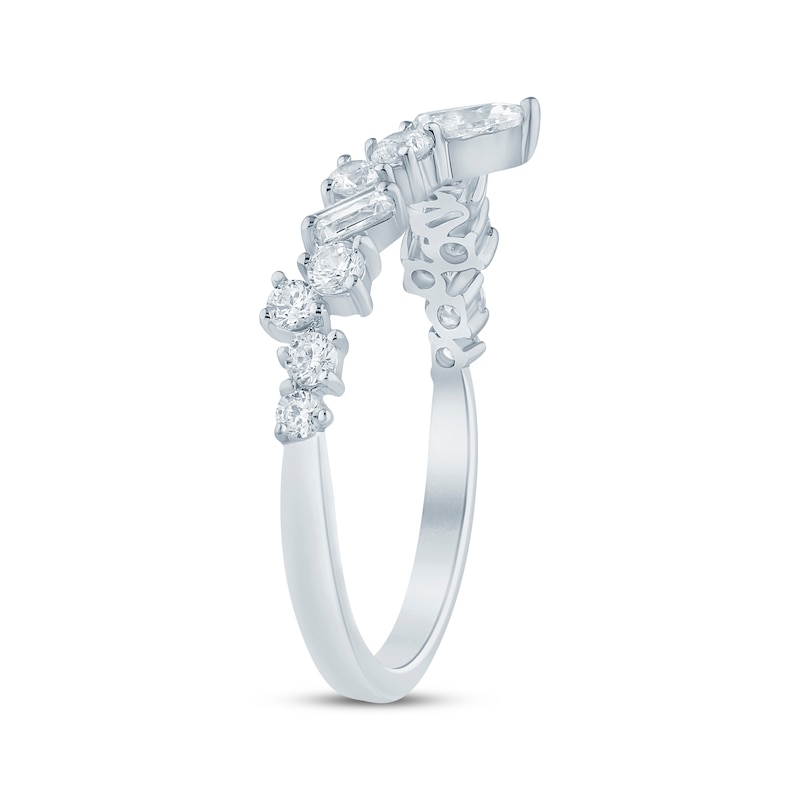 Main Image 2 of Adore Lab-Grown Diamonds Round, Pear & Baguette-Cut Contour Anniversary Ring 5/8 ct tw 14K White Gold