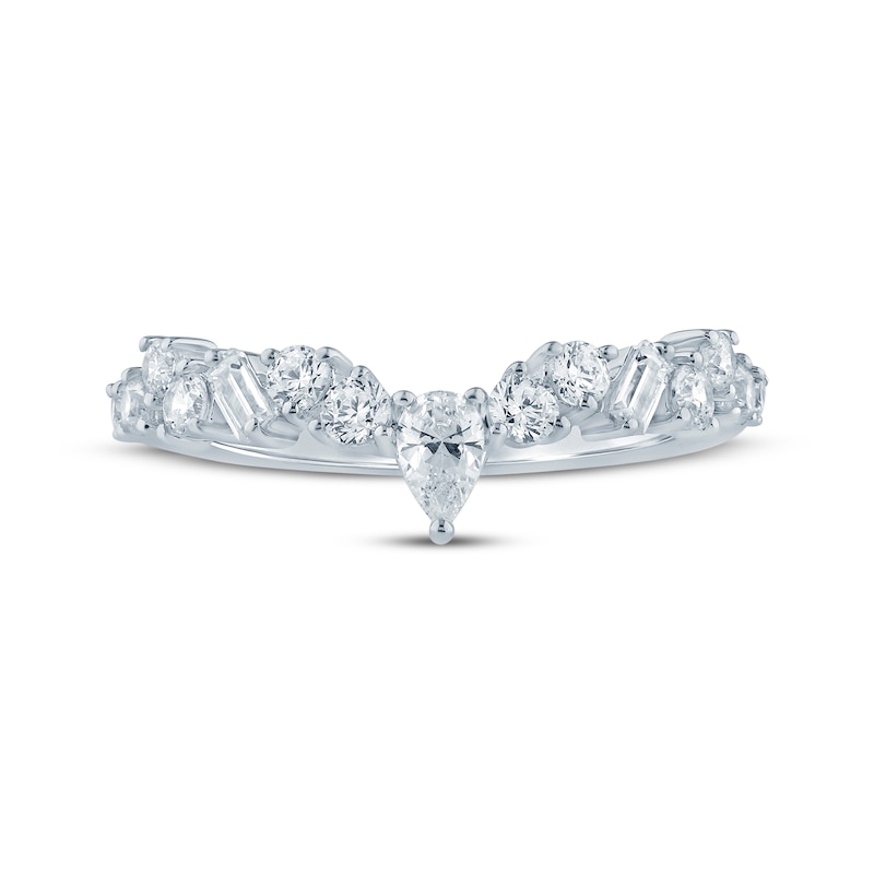 Main Image 3 of Adore Lab-Grown Diamonds Round, Pear & Baguette-Cut Contour Anniversary Ring 5/8 ct tw 14K White Gold