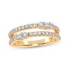 Thumbnail Image 1 of Baguette & Round-Cut Diamond Faux-Stack Ring 1/2 ct tw 14K Yellow Gold