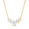 Thumbnail Image 2 of Certified Diamond Graduated Five-Stone Necklace 1-1/2 ct tw 18K Yellow Gold 18"