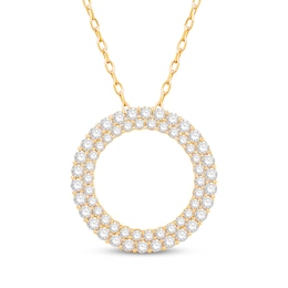 KAY Lab-Grown Diamonds Double Circle Necklace 2 ct tw 14K Yellow Gold 18"