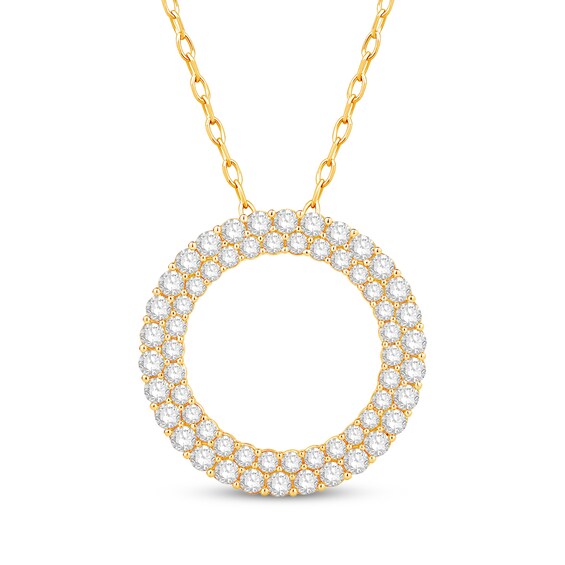 KAY Lab-Grown Diamonds Double Circle Necklace 2 ct tw 14K Yellow Gold 18"