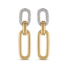 Thumbnail Image 2 of STUDIO BY KAY Diamond Paperclip Link Earrings 1/5 ct tw 24K Yellow Gold Vermeil Sterling Silver