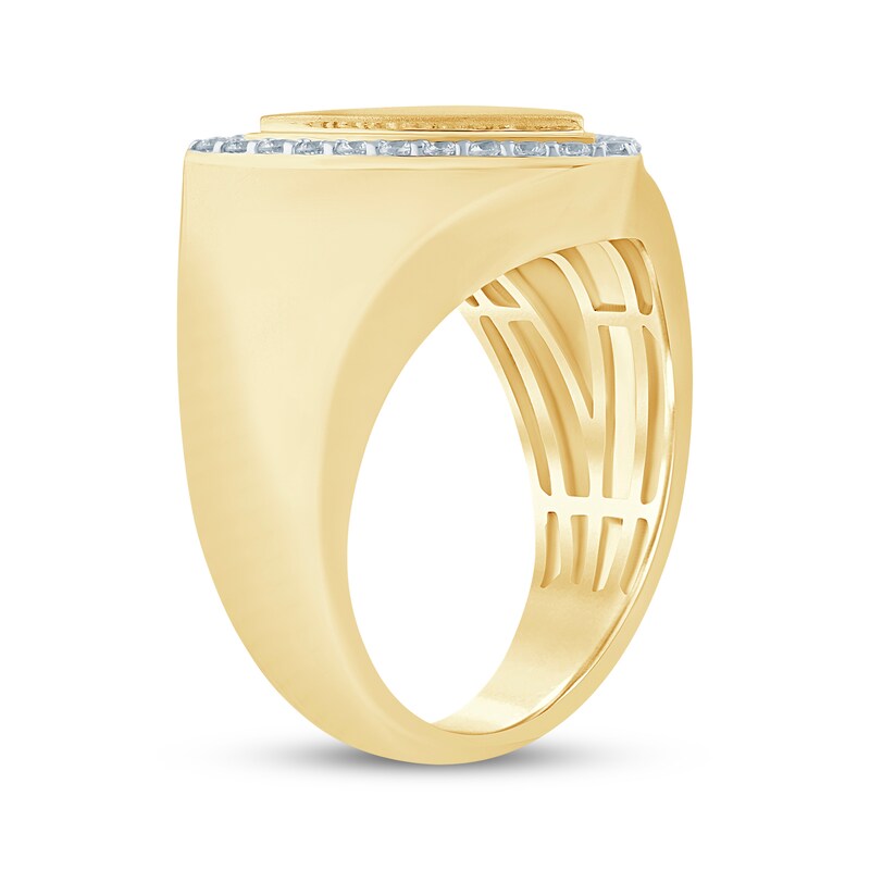 Main Image 2 of Men's Diamond Shield Ring 1/2 ct tw 10K Yellow Gold