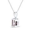 Thumbnail Image 3 of Emerald-Cut Garnet Solitaire Necklace Sterling Silver 18"