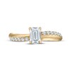 Thumbnail Image 3 of Adore Emerald-Cut Diamond Curve Engagement Ring 3/4 ct tw 10K Yellow Gold