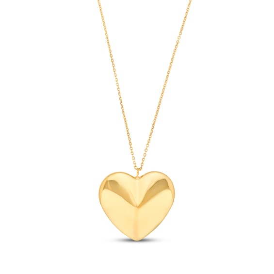 Heart Necklace 14K Yellow Gold 18"
