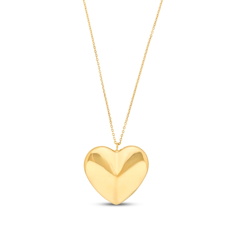 Main Image 1 of Heart Necklace 14K Yellow Gold 18"