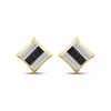 Thumbnail Image 2 of Men's Black & White Multi-Diamond Stud Earrings 1/2 ct tw 10K Yellow Gold