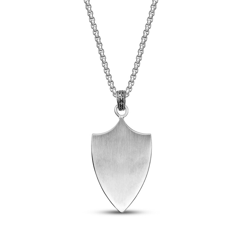 Main Image 3 of Men's Lion Head Shield Necklace Stainless Steel 24"
