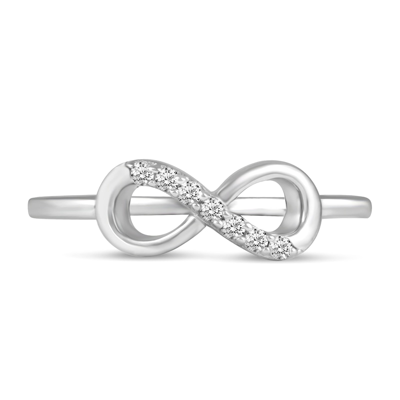 Main Image 2 of Diamond Infinity Symbol Ring 1/5 ct tw Sterling Silver