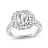 Thumbnail Image 1 of Adore Emerald-Cut Lab-Grown Diamond Halo Engagement Ring 2-3/4 ct tw 14K White Gold