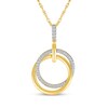 Thumbnail Image 1 of Diamond Interlocking Circles Necklace 1/6 ct tw 10K Yellow Gold 18"
