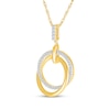 Thumbnail Image 2 of Diamond Interlocking Circles Necklace 1/6 ct tw 10K Yellow Gold 18"