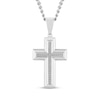 Thumbnail Image 1 of Men's Diamond Cross Necklace 1/10 ct tw Stainless Steel 24"