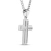 Thumbnail Image 2 of Men's Diamond Cross Necklace 1/10 ct tw Stainless Steel 24"