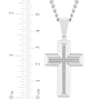 Thumbnail Image 4 of Men's Diamond Cross Necklace 1/10 ct tw Stainless Steel 24"