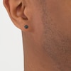 Thumbnail Image 3 of Men's Black Diamond Circle Stud Earrings 1 ct tw Black Ion-Plated Sterling Silver